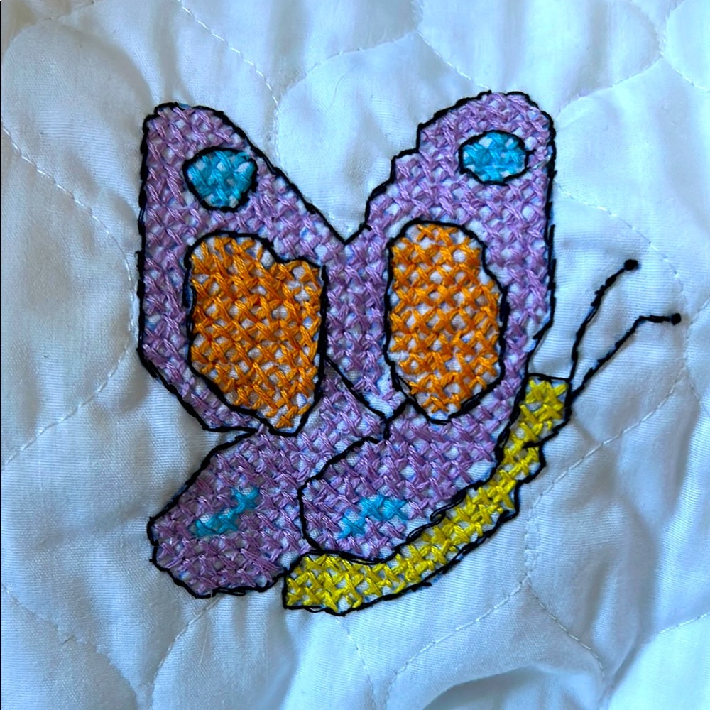 Eeyore Hand-Embroidered Baby Quilt Cross-stitched Infant Blanket Disney Pooh - Picture 4 of 7